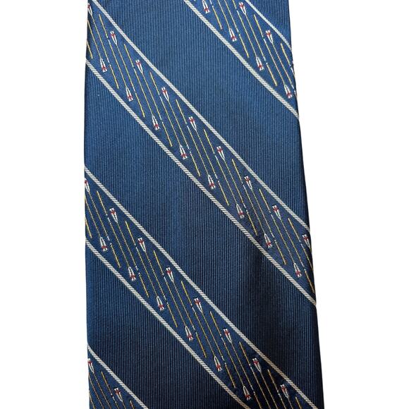 Robert Talbott Mens Finest Silk Neck Tie Blue Diagonal Stripe Design Made in USA - Picture 3 of 4